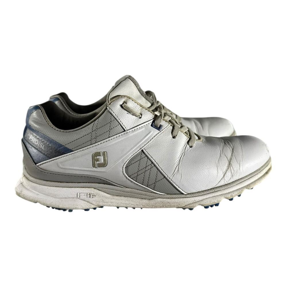 FootJoy Pro SL Shoes Men’s 8 M Golf Cleats White Leather Athletic Low Oxford